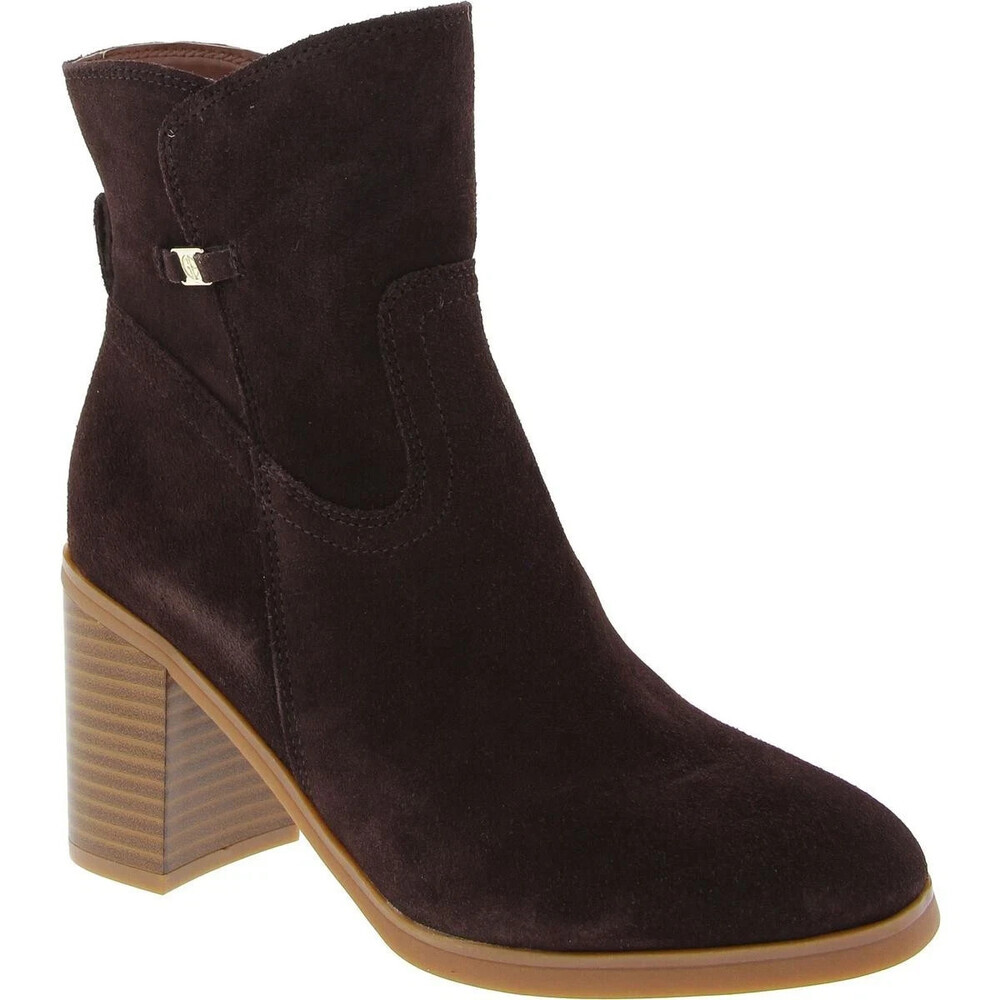 Giani Bernini Olaa Boots Womens US 9 Cocoa Suede Block Heel Ankle Bootie LION141